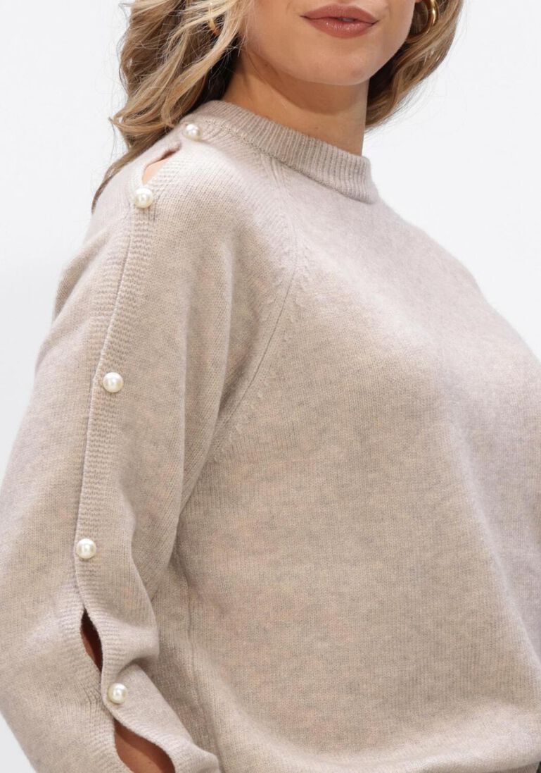 beige co'couture truien/vesten rowan pearl sleeve knit