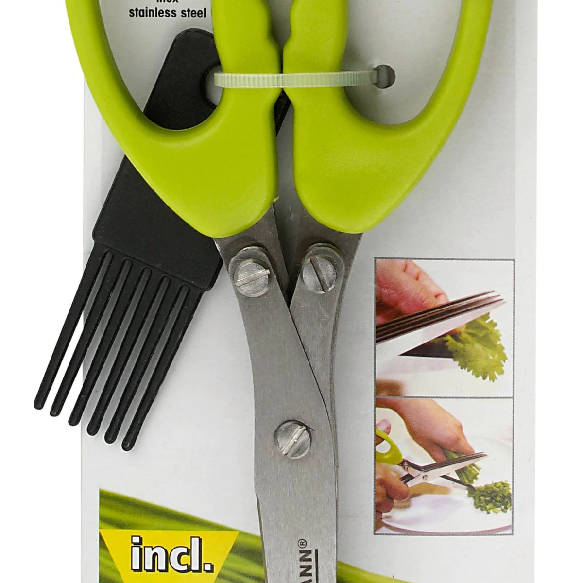 Ciseaux pour herbes aromatiques avec brosse de nettoyage Fackelmann Ba