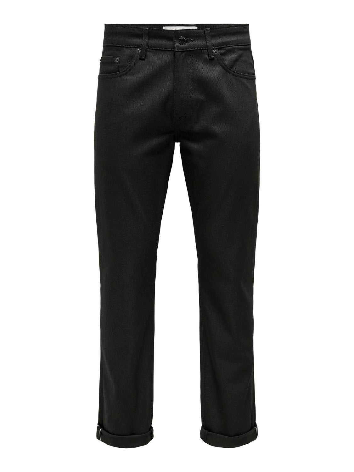 ONSWEFT Mittlere Taille Normal geschnitten Jeans Black Denim
