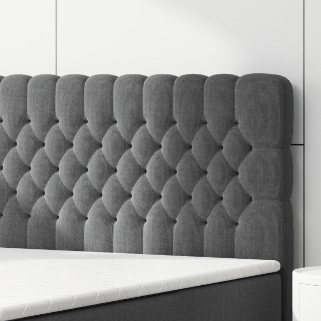 M-Punkt GmbHBoxspringbett OXFORD mit Bettkasten 180 x 200 cm Webstoff Anthrazit - versch. Ausführungen