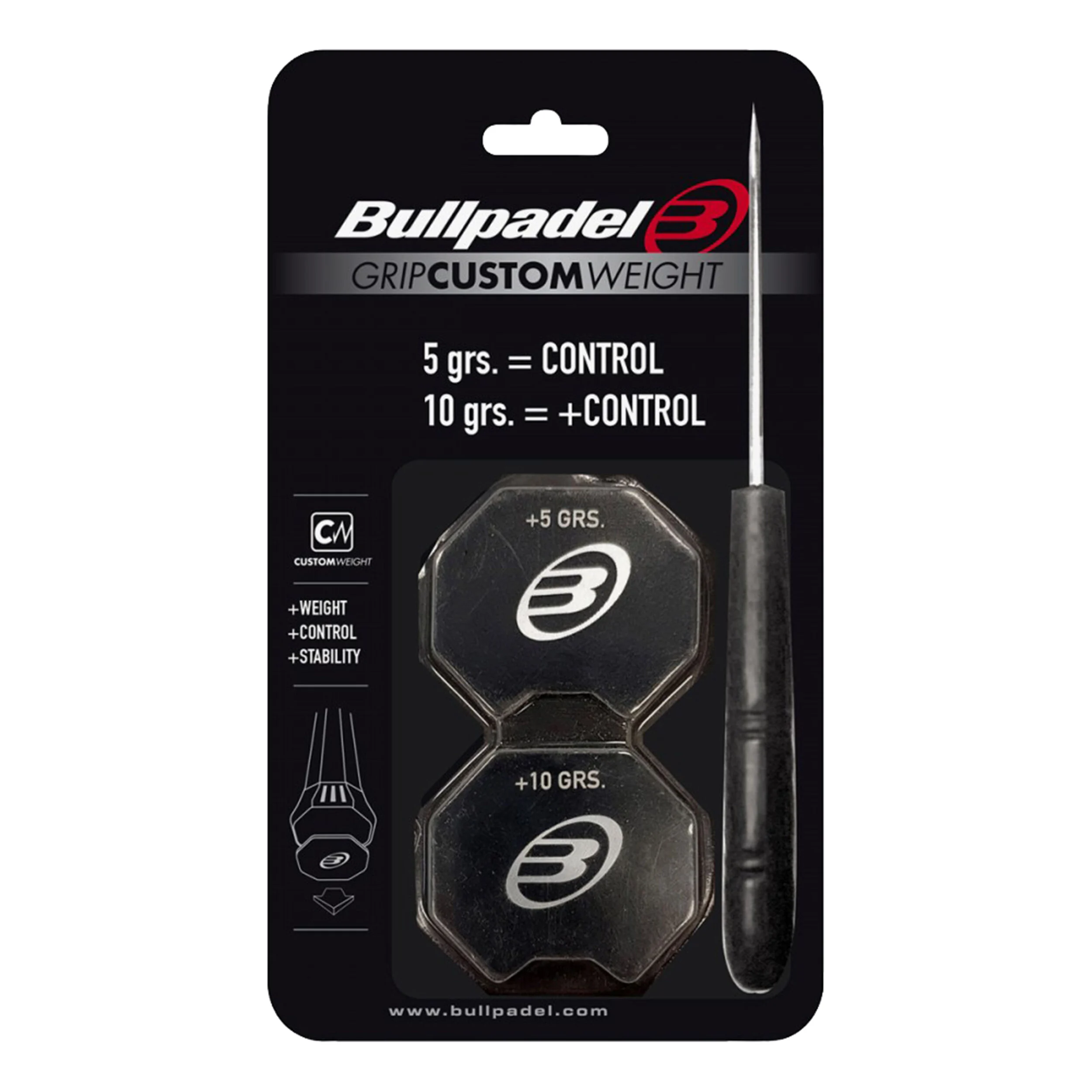 Bullpadel GRIP CUSTOM 5/10 Gr Plomb - Noir