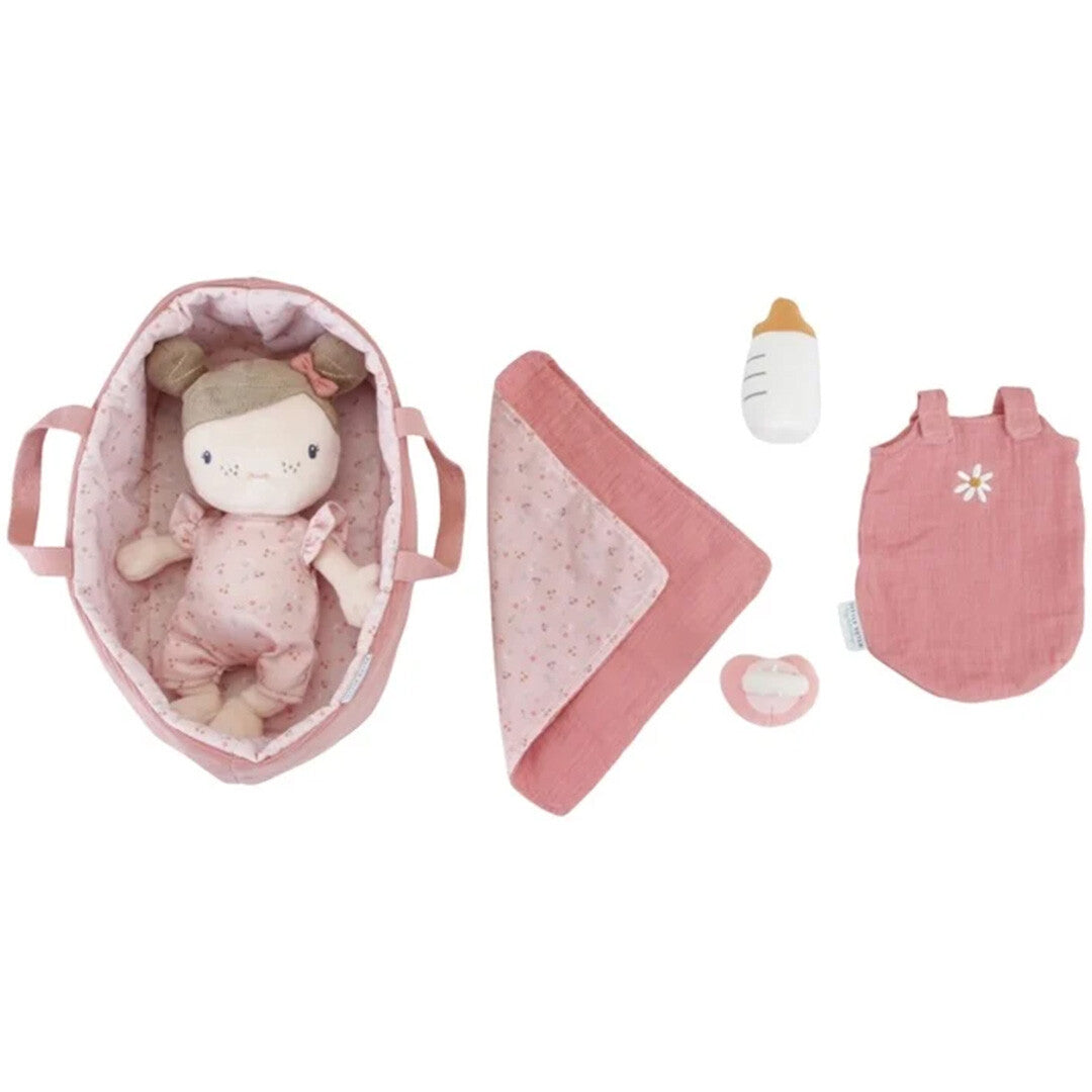 Little dutch lappenpop met reiswieg rosa - roze