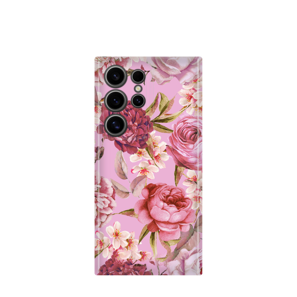 Samsung Galaxy S24 Ultra Kunststoff Hülle Wildrosen 2 - Pink