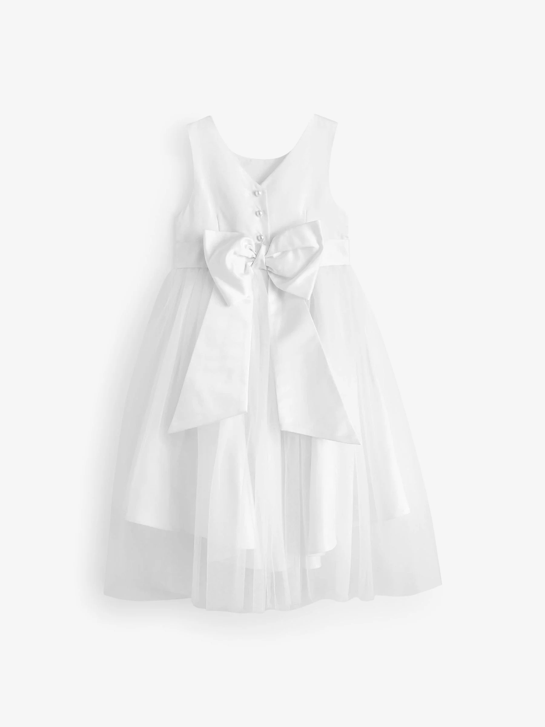 Wit - Meisjesjurk met string (3 mnd-16 jr)