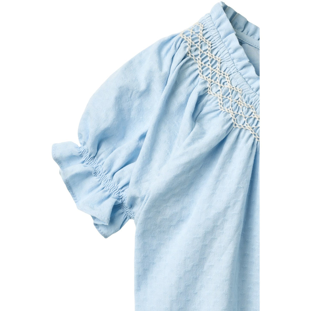 Køb COPENHAGEN COLORS Lt. Blue Comb. Bluse W. Smock W. Emb.