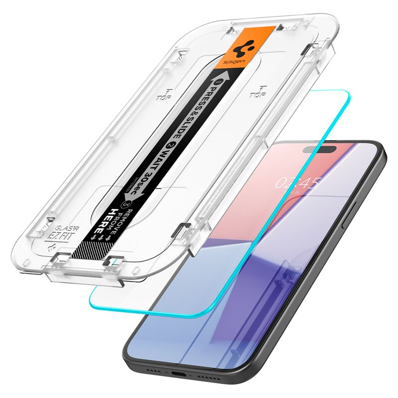 (2er Set) iPhone 16 / 15 Glas Tr EZ Fit Panzer Glas Case Friendly   Montagerahmen (AGL06903)