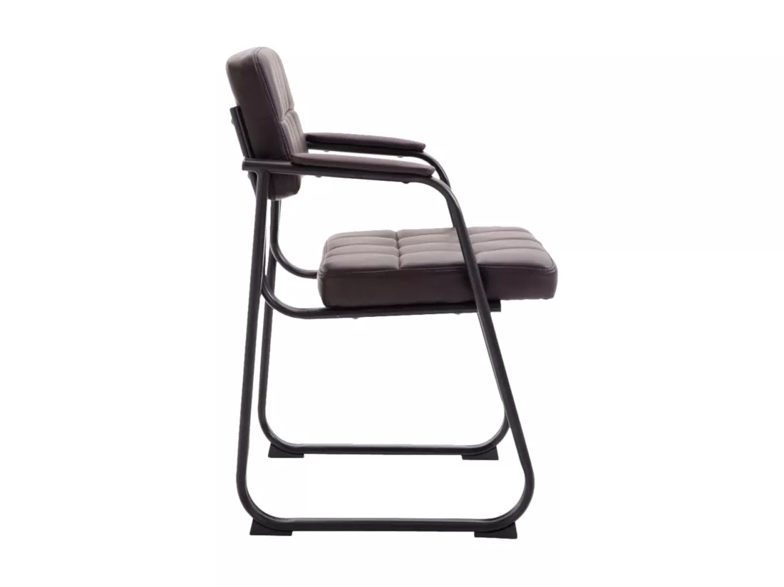 Lot de 2 chaises avec accoudoirs - Similicuir - Marron - Canada B