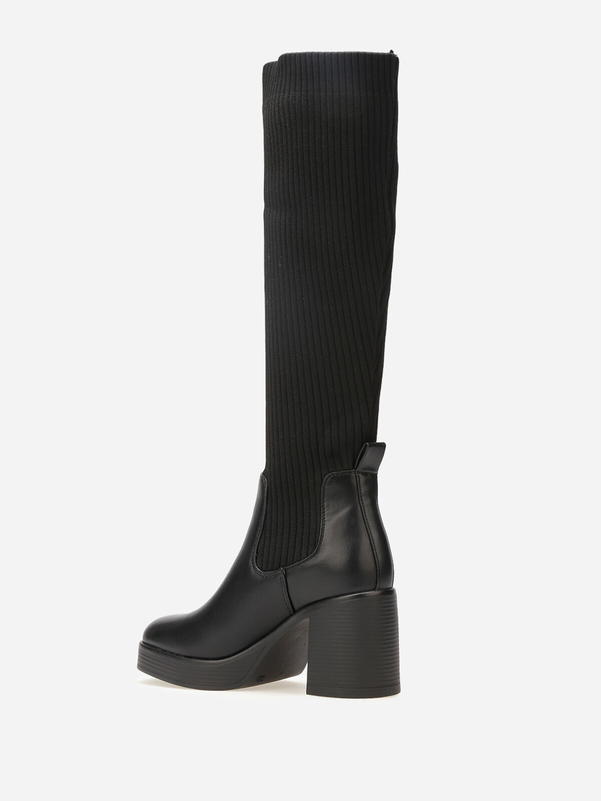 Bottes bi-matières à plateforme- Noir