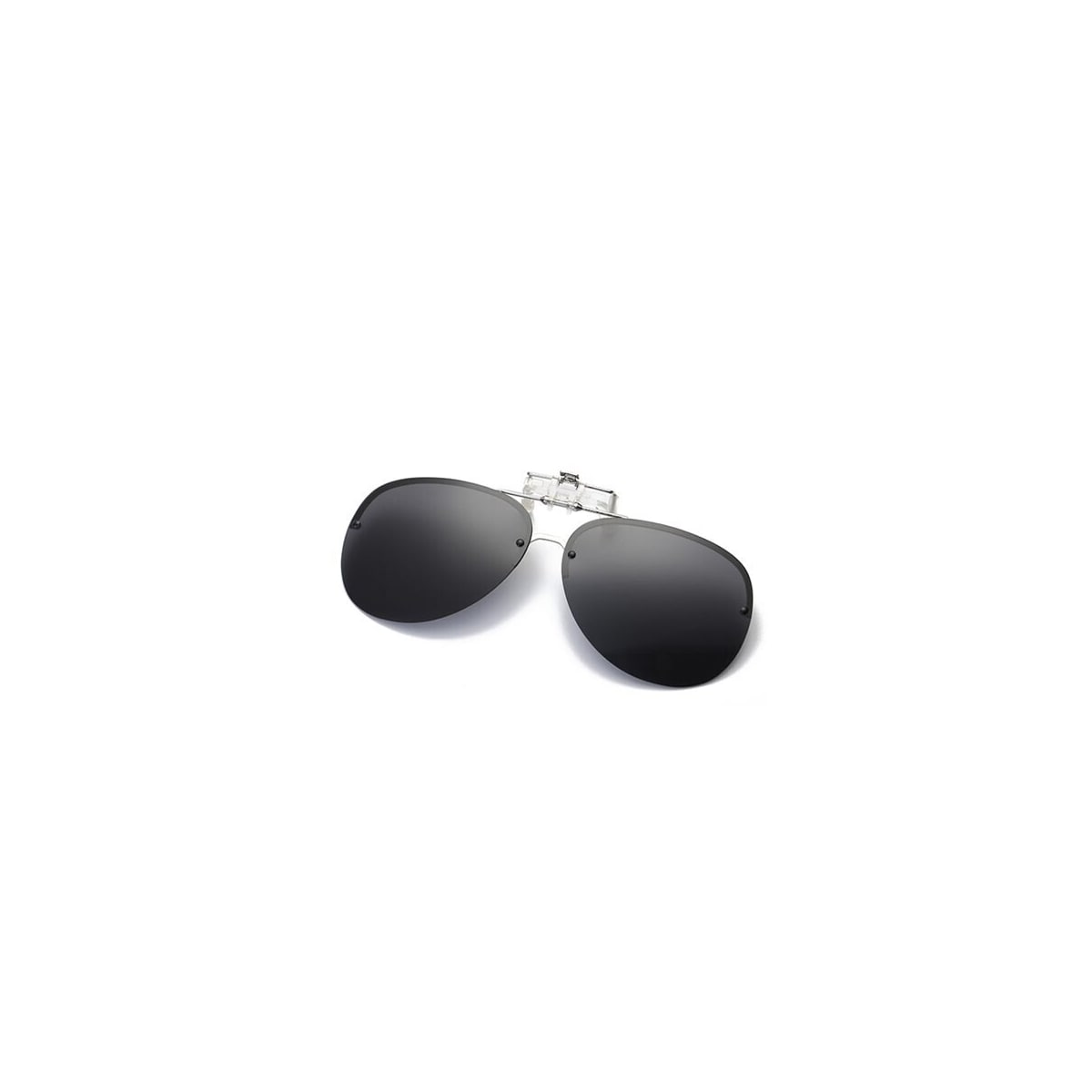 Clip-on-solbriller med UV400-beskyttelse og svart glass