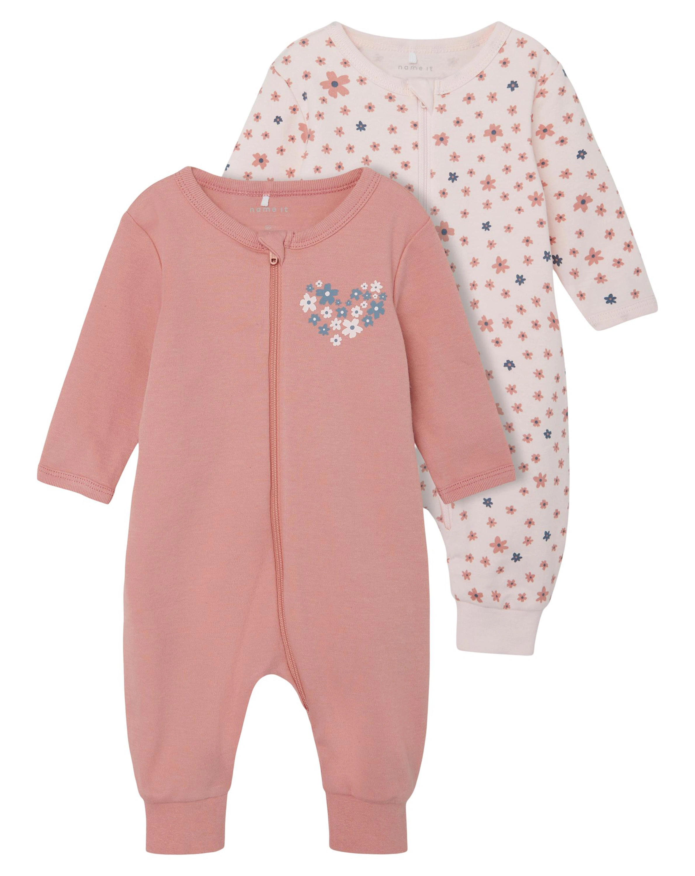 Schlafstrampler NBFNIGHTSUIT FLOWER 2er-Pack in rosette