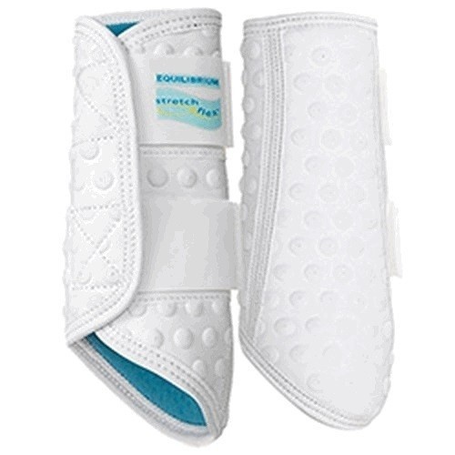 Protetor de cavalo para adestramento, elástico e flexível, branco.