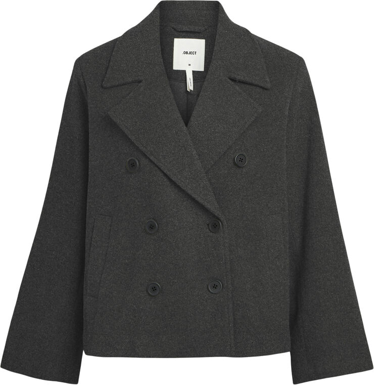 Object OBJKEILY SHORT JACKET NOOS Dark grey melange/col