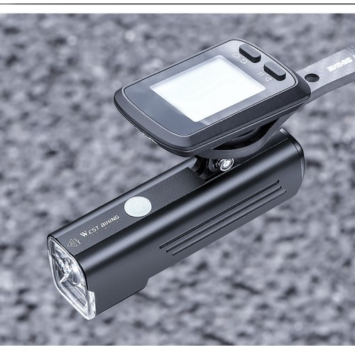 4800mAh Wiederaufladbares Aluminium USB Fahrrad Licht Velo LED Warnlicht IPX4 - Schwarz