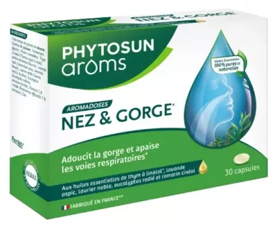 Aromadoses Nez et Gorge - Phytosun Arôms - 30 Capsules
