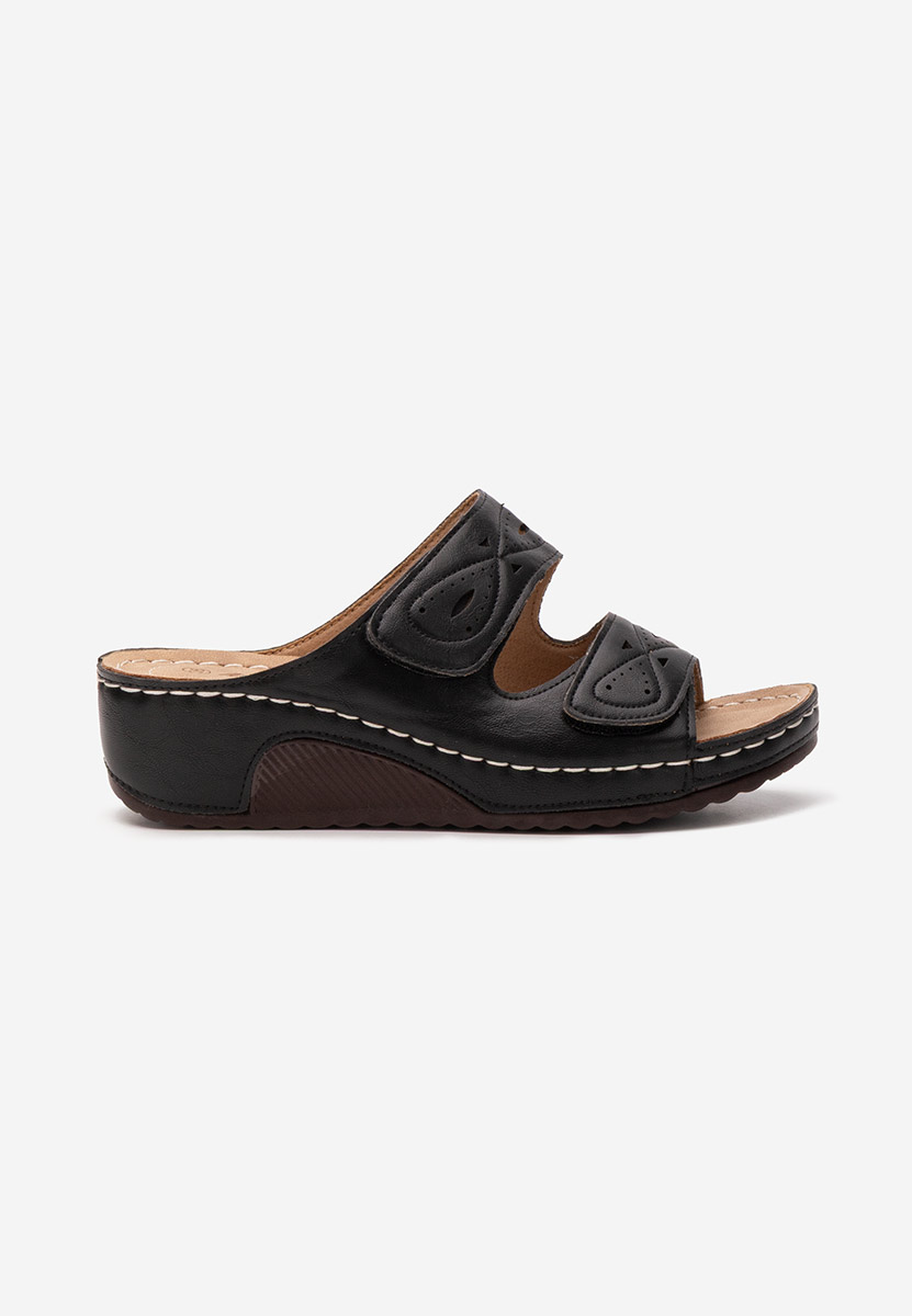 Mules compensées noirs Elenea
