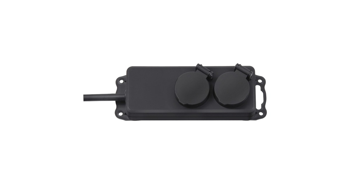BrennenstuhlStopcontactverdeler IP44 2-voudig, 2m stekkerdoos  (Zwart)