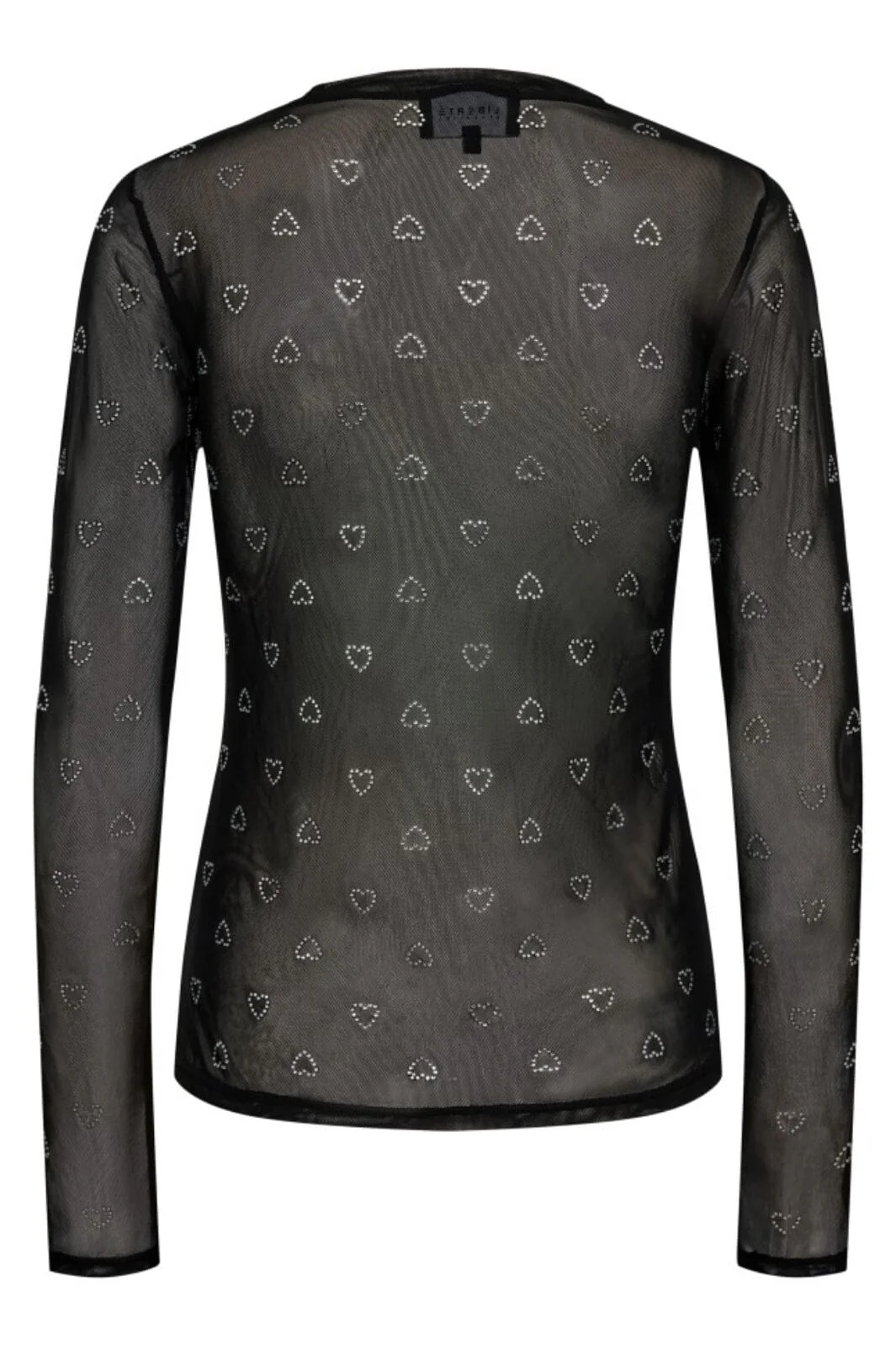Liberte Mesh-Ls-Sparkle-Tshirt 22134 black heart diamond dot