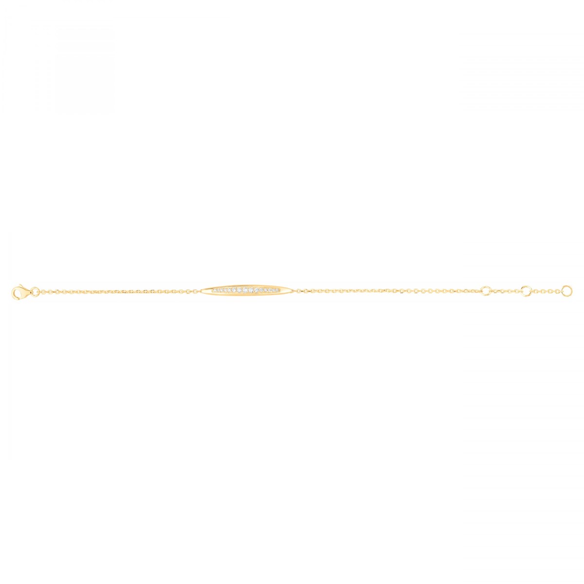 Bracelet souple en Plaqué Or avec oxyde de zirconium blanc