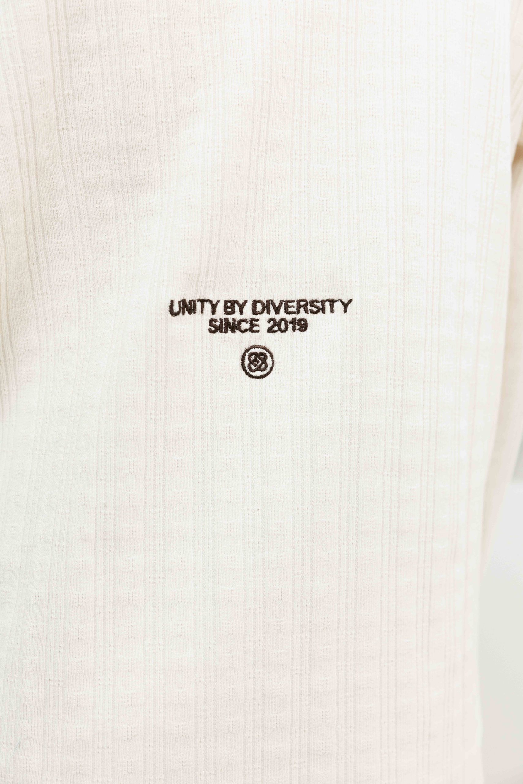 Equalité Ash Knit Longsleeve Polo Heren Gebroken Wit
