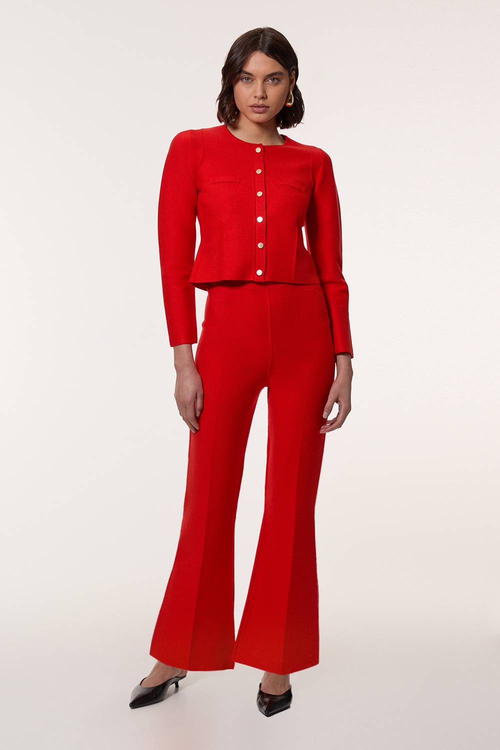 KarenMillen Pantalon tricoté évasé