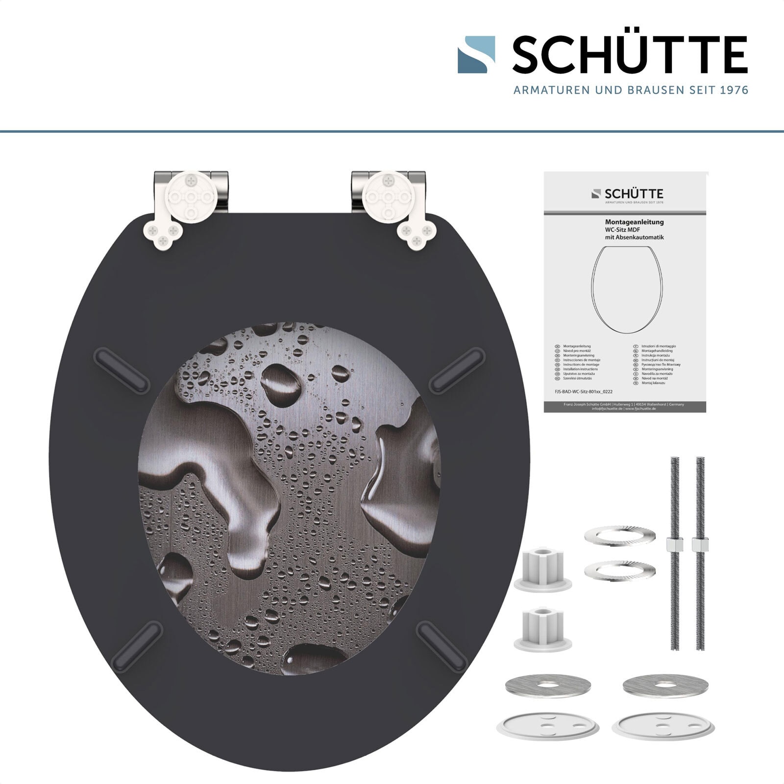 SCHÜTTE WC-Sitz Grey Steel 43,5 x 37,5 x 4,5 cm