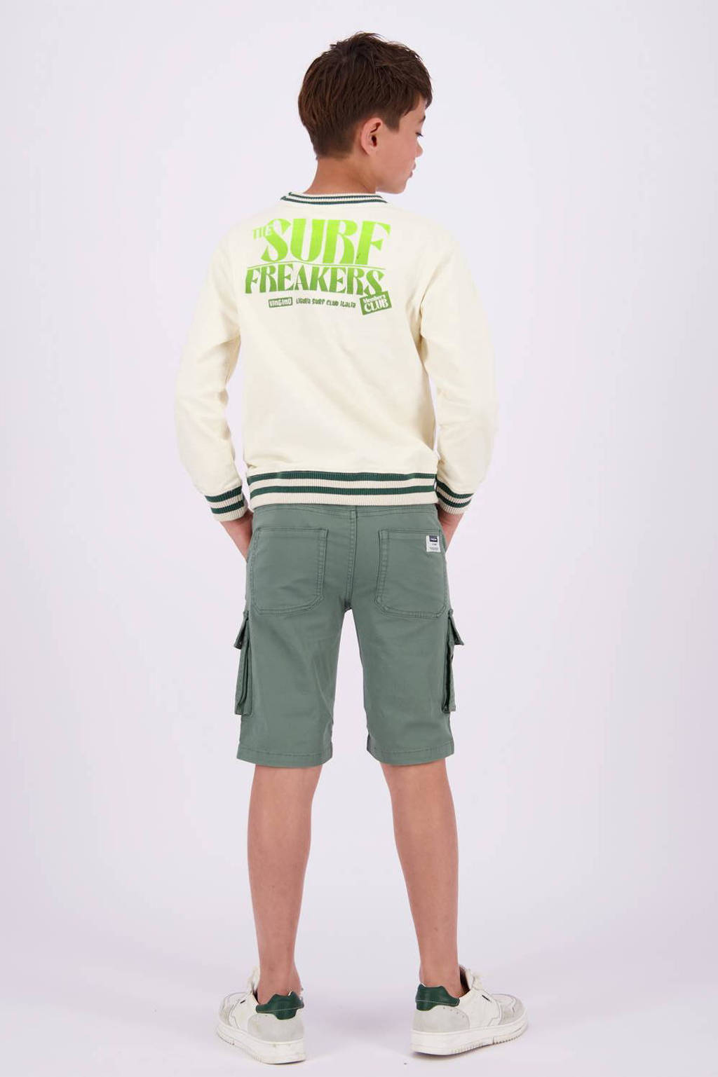 Vingino sweater Nijo met backprint ecru/zwart