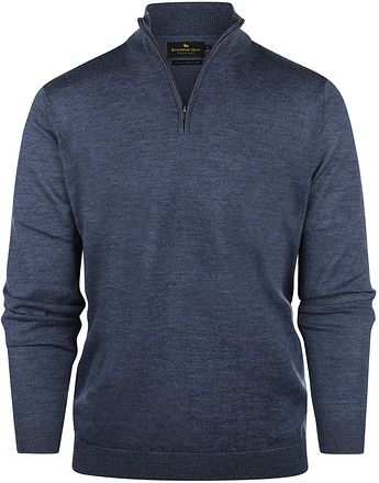 Steppin' Out Half Zip Trui Merinowol Indigo Blauw SM1204.0001-2300 kopen