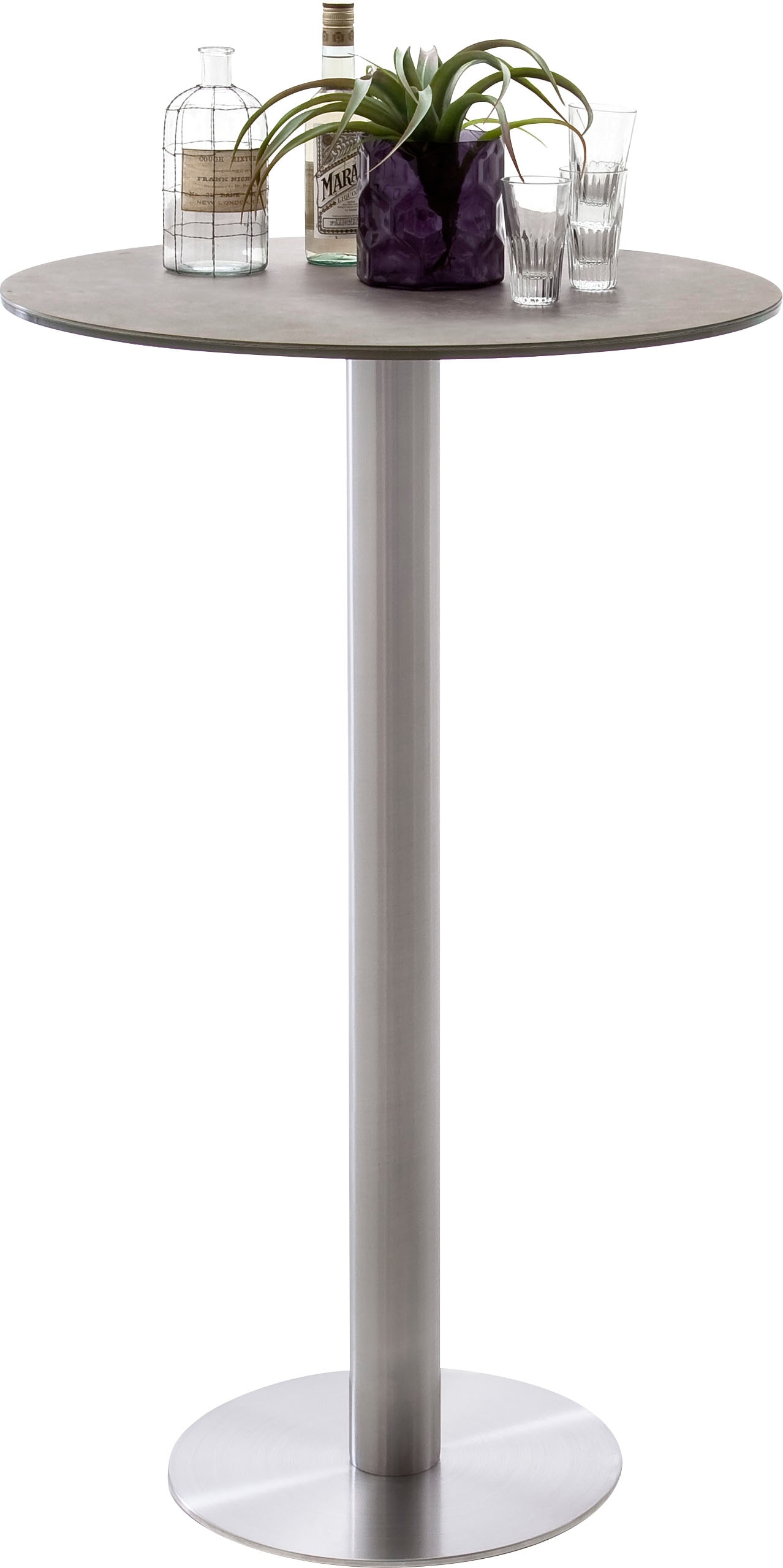 MCA furniture Bartisch »Zarina« Bartisch mit Glaskeramik Tischplatte mit Edelstahl Gestell