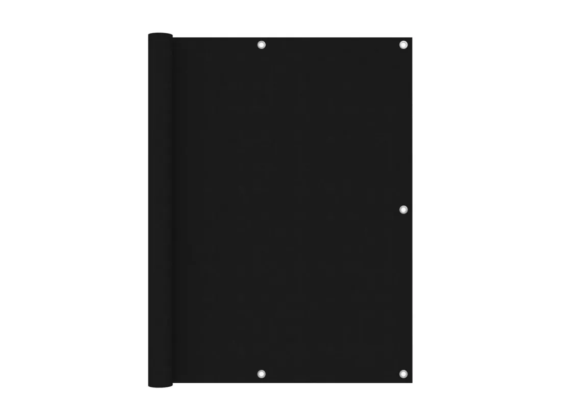 Écran de balcon Noir 120x500 cm Tissu Oxford