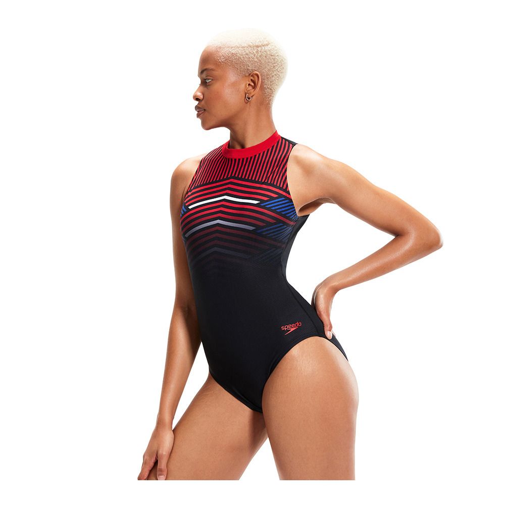 Speedo ECO+ DIGITAL PLACEMENT HYDRASUIT - Maillot de bain 1 pièce Femme blackred