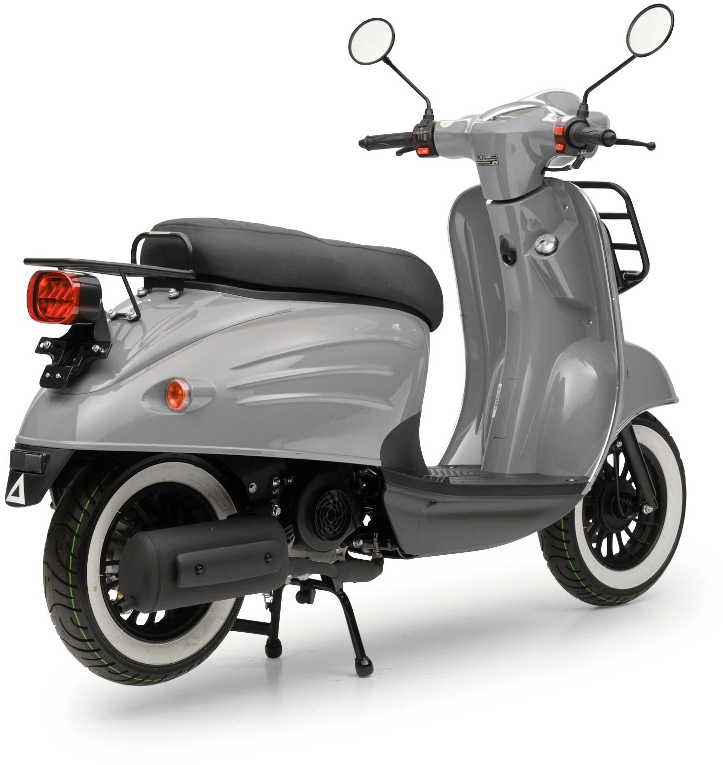 Motorroller Retro Luna Grau 50ccm 45 kmh Moped Scooter