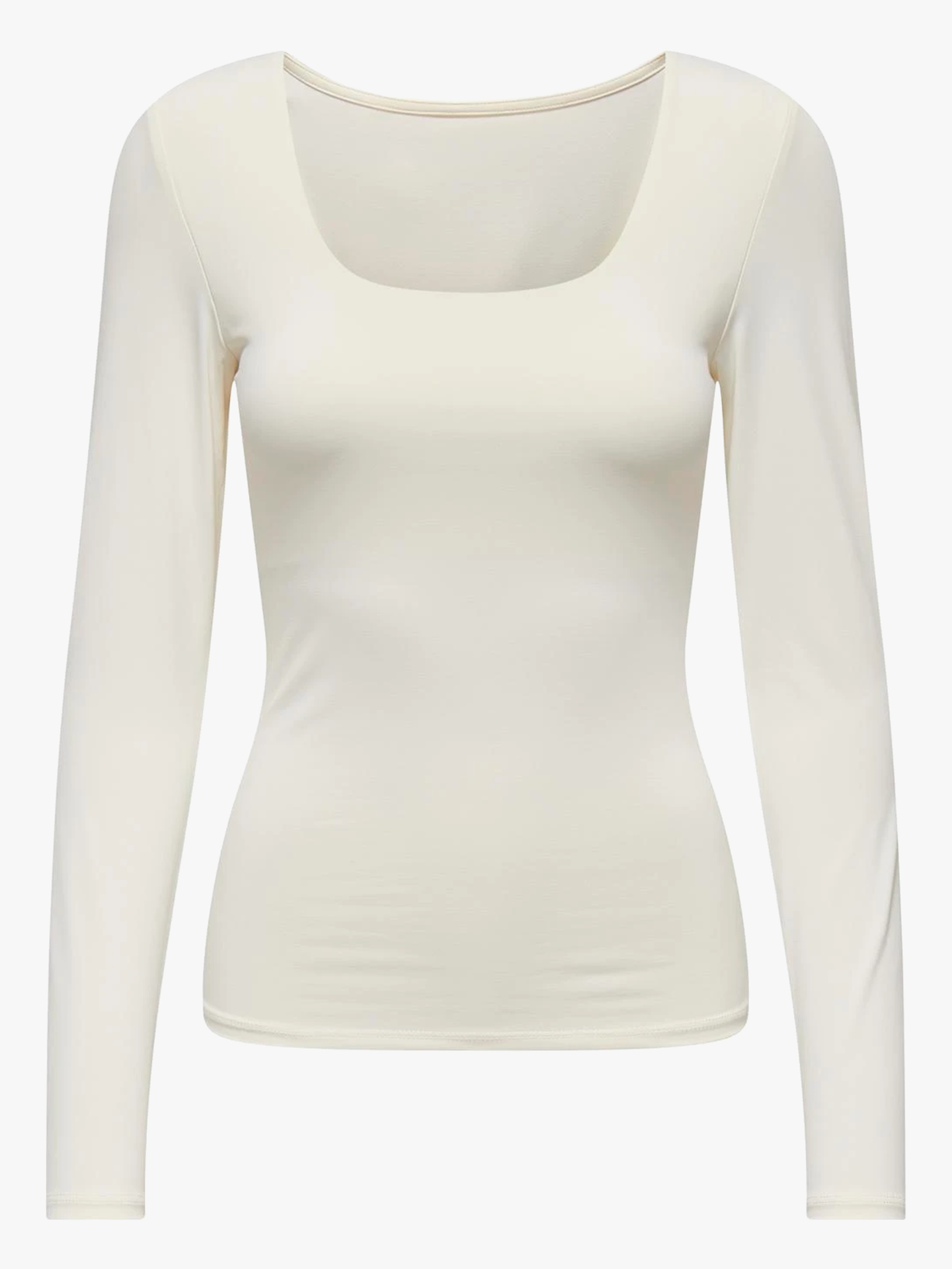 Ea Long Sleeve 2-Way Deep Neck Top
