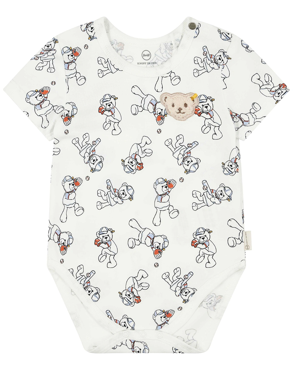 Kurzarm-Body BASEBALL TEDDY in cloud dancer