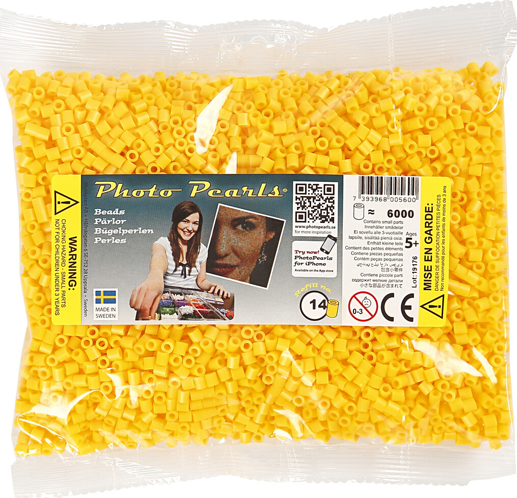 Photopearls - Medium - Gul 14 - 6000 Stk. - Nabbi Fotoperler