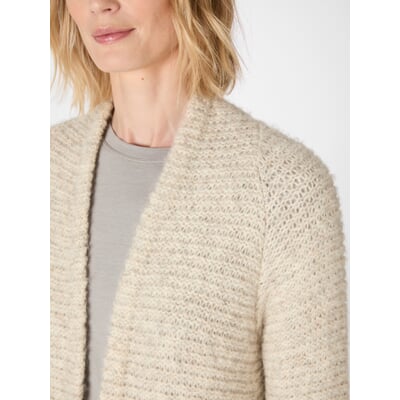 Damen-Strickjacke lang, Ecru
