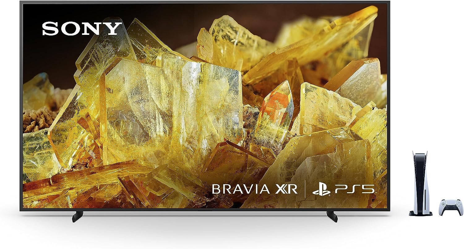 TV Sony 4K Ultra HD de 65 polegadas Série X90L: BRAVIA XR Full Array LED Smart Google TV com Dolby Vision HDR e recursos exclusivos para o Playstation® 5 XR65X90L - Modelo 2023, Preto