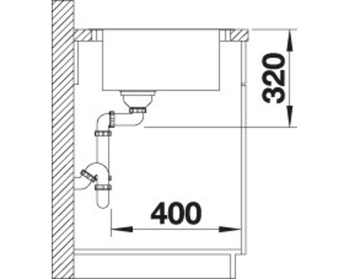 Blanco spoelbak ANDANO XL 6 S-IF, 1000 x 500 mm, roestvrij staal, 523000, 1 bak, met afdruipgedeelte, bak links, vlak ingebouwd