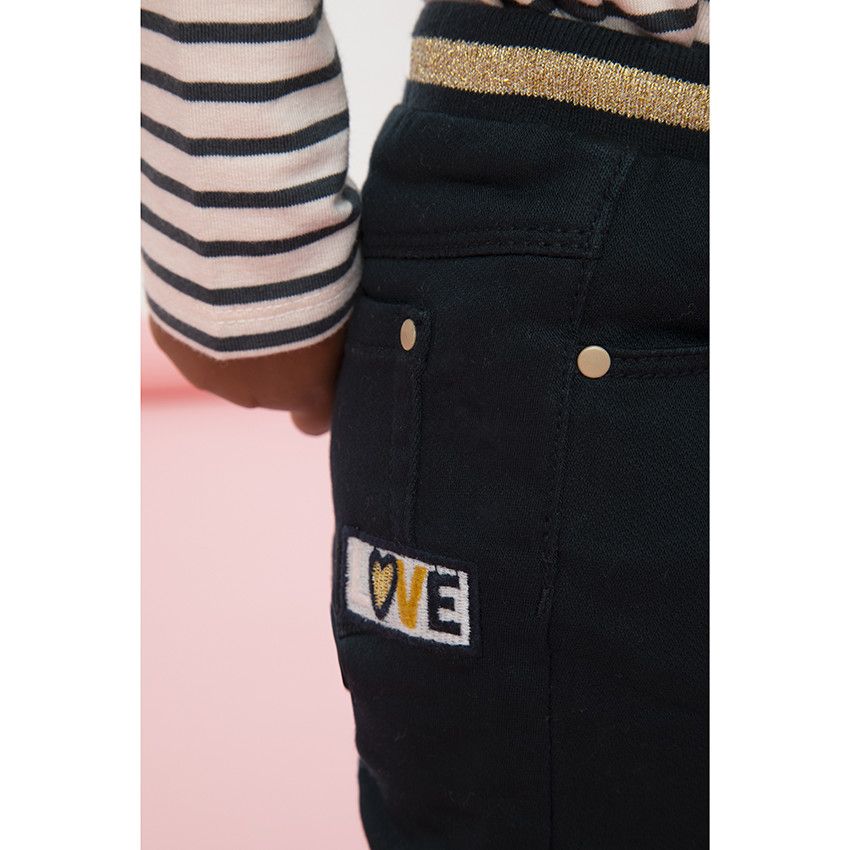 Pantalon en toile effet molleton pour bébé fille - Gris foncé