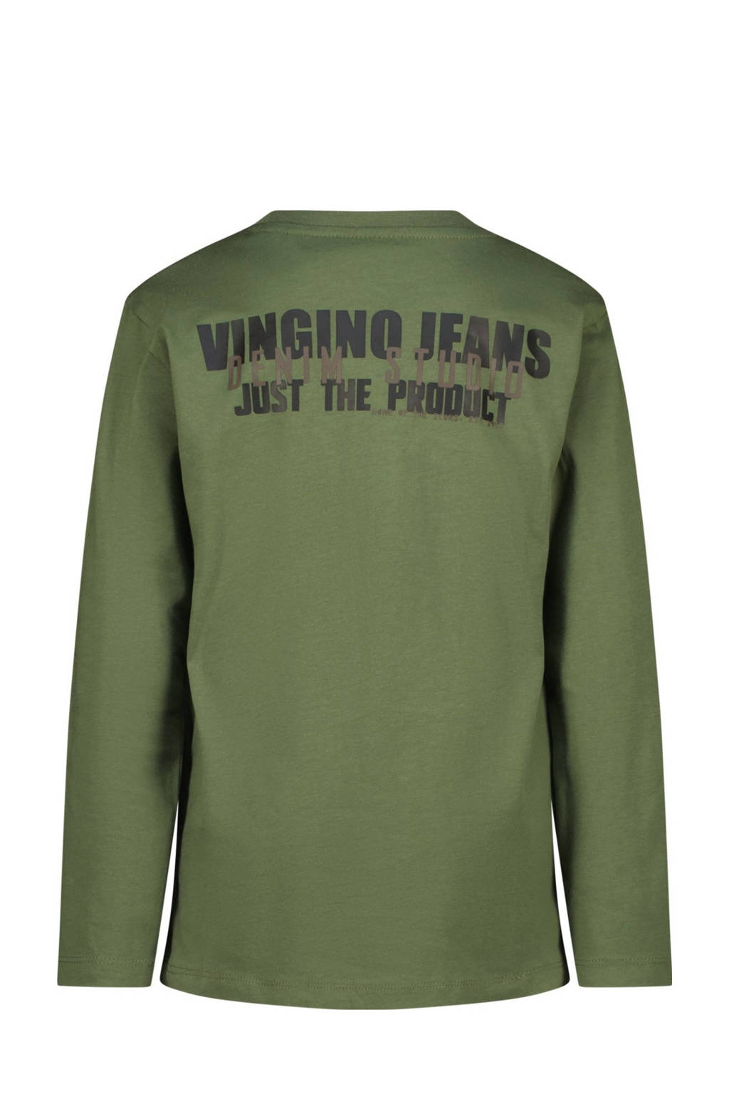 Vingino longsleeve Jiedo met backprint armygroen