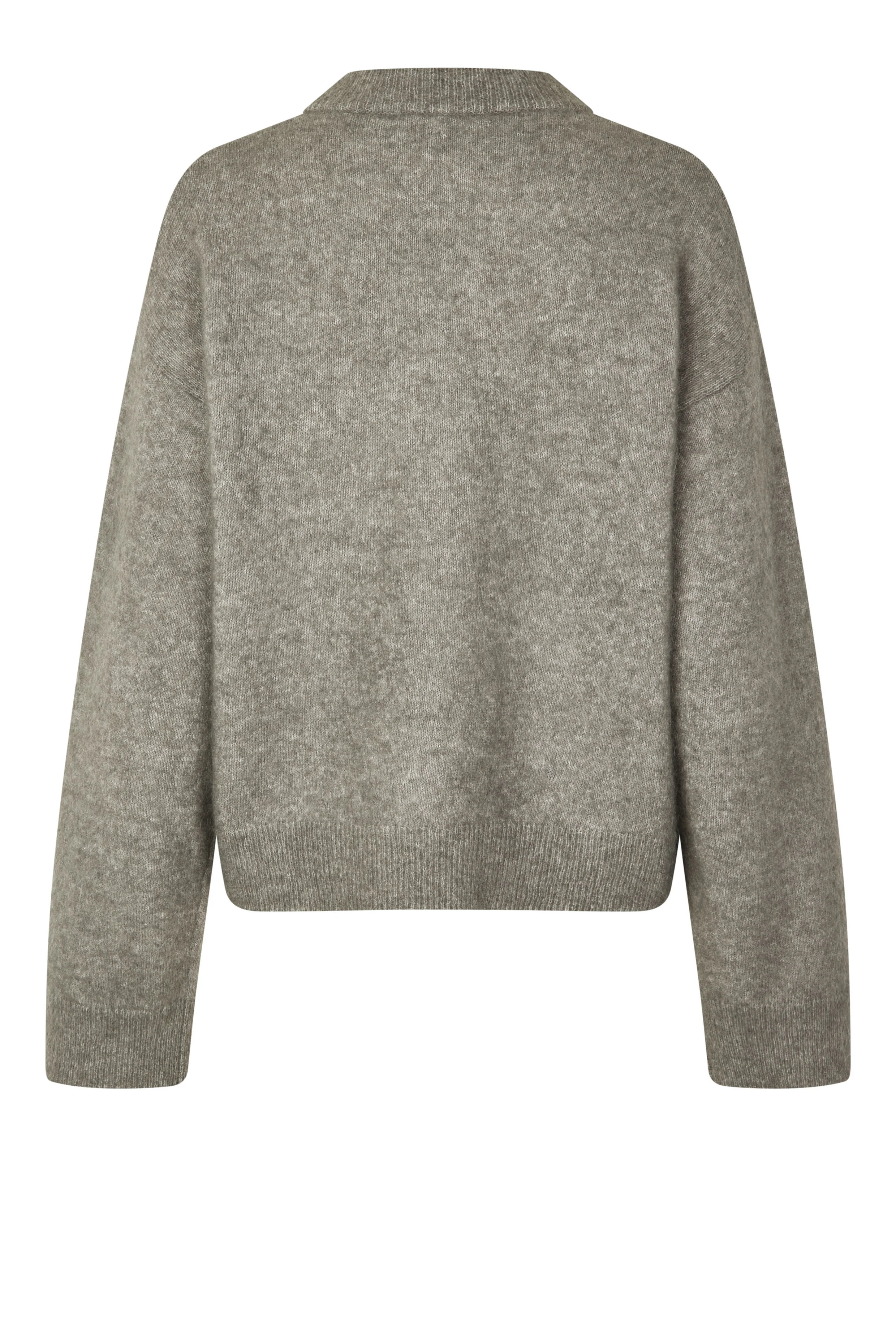 Second Female  Brook Drop Shoulder O-Neck striktrøje - Charcoal