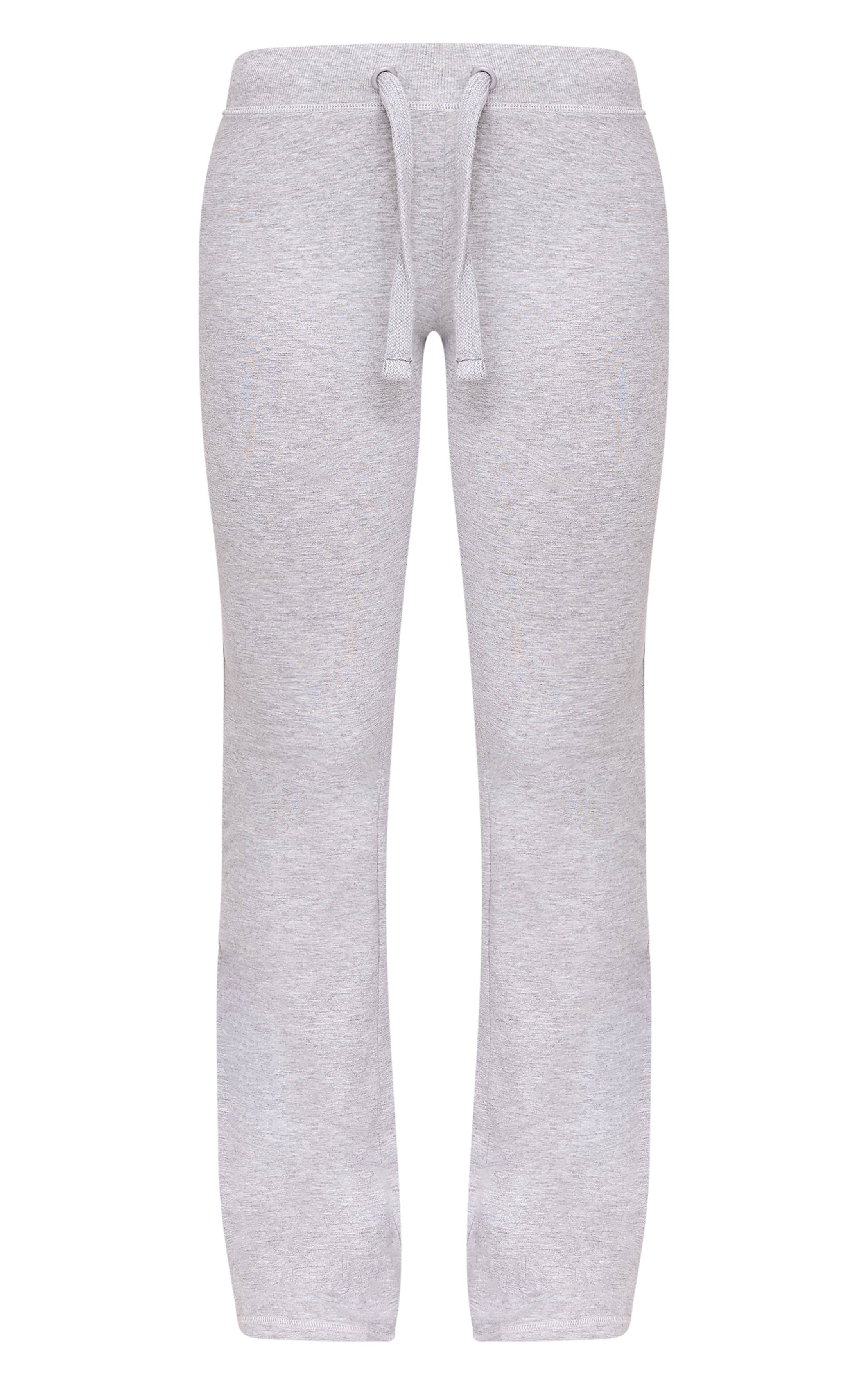 Gris Chiné Pantalon Évasé Skinny Taille Basse Coordonné