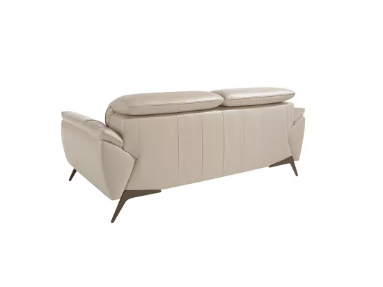 Canapé 2 places en cuir gris taupe 6131 ANGEL CERDA