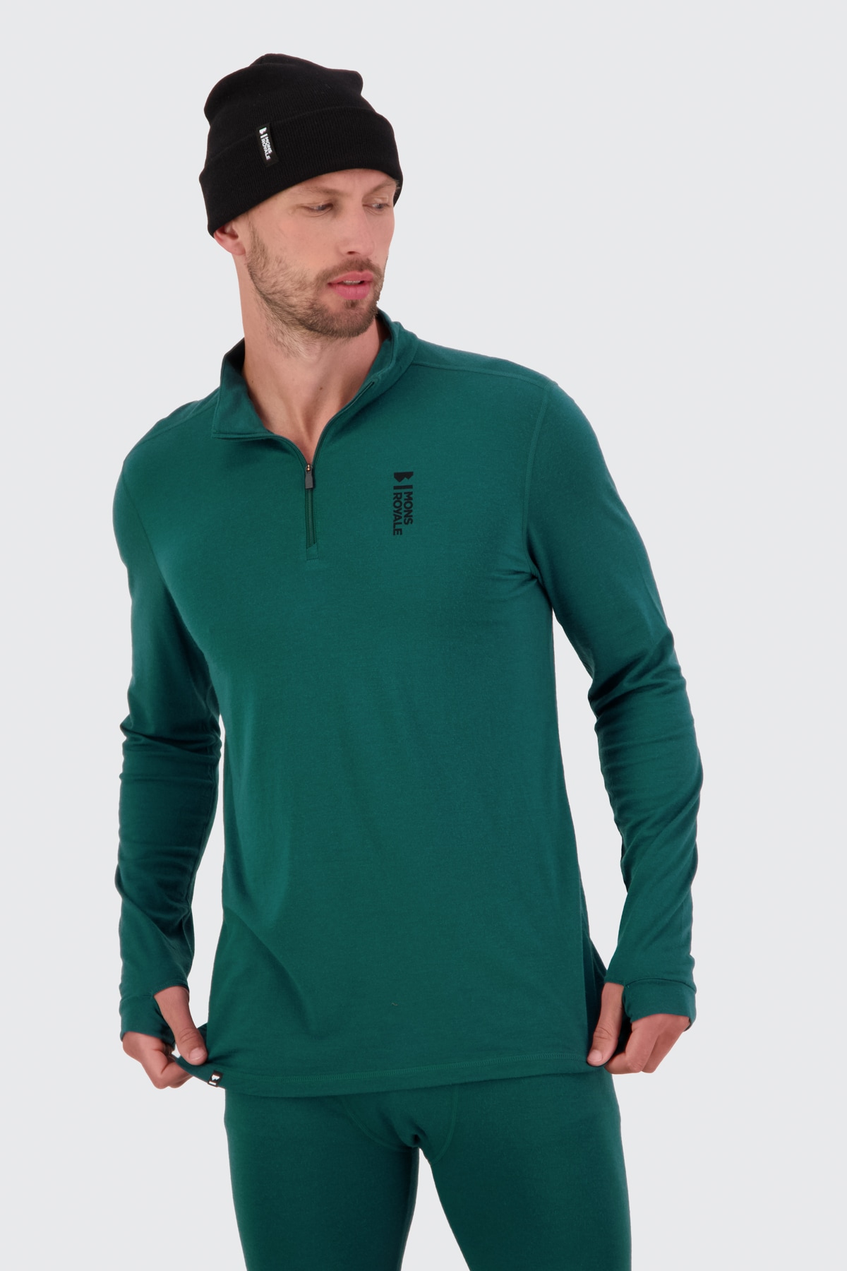 Kjøp - Mons Royale Cascade Merino Flex 200 1/4 zip - fra Hekta på Tur!