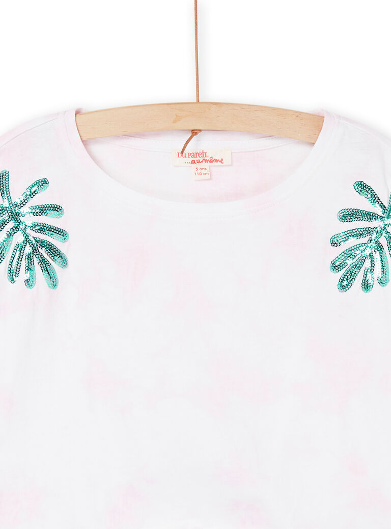 T-shirt rose clair à manches courtes