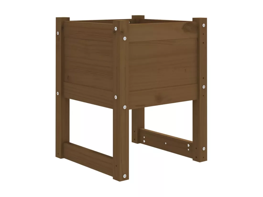 Jardinière bac lit surélevé bois marron 40 x 40 x 52.5 cm 02_0038963