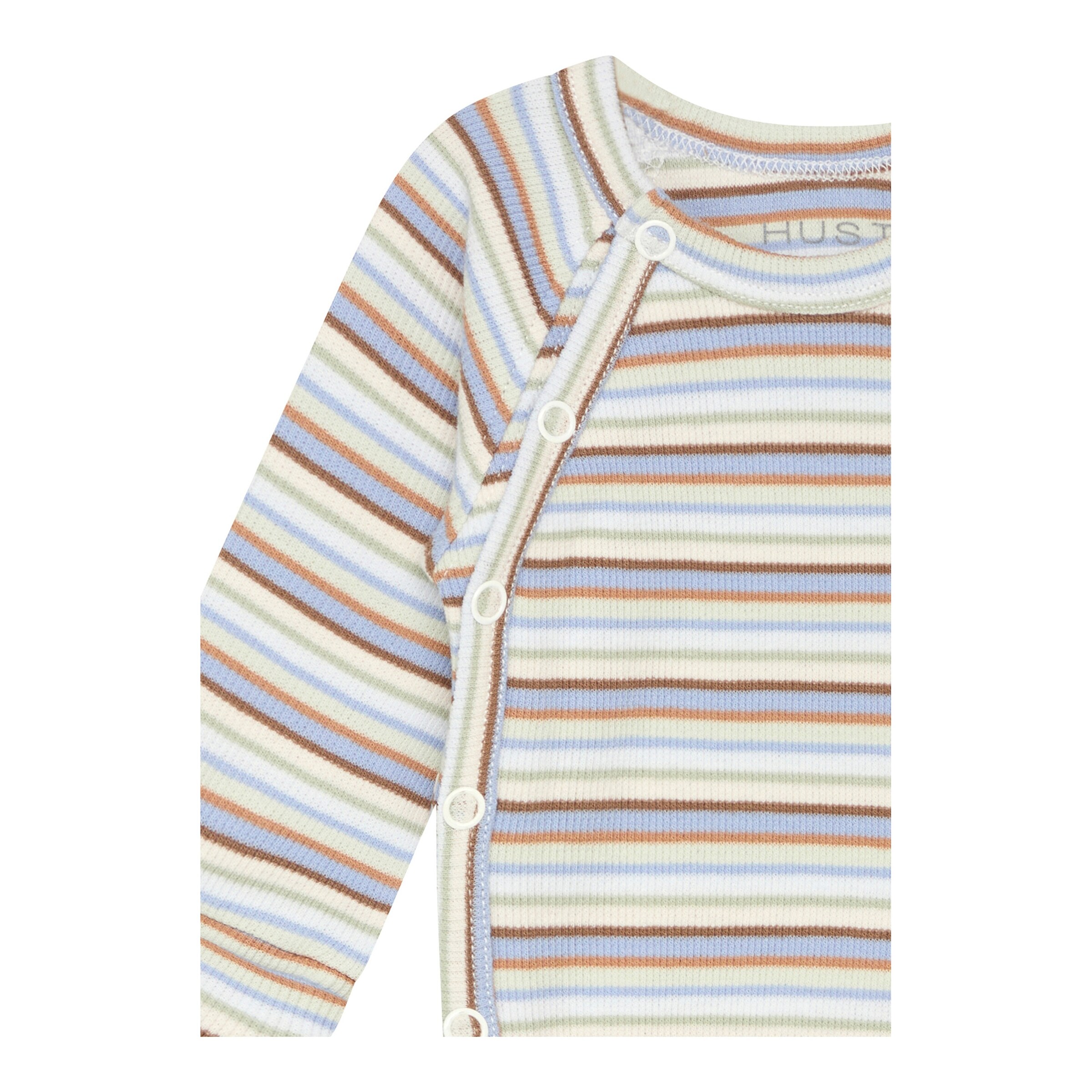 Hust&Claire Wickelbody langarm Ringel Rippqualität blau/bunt