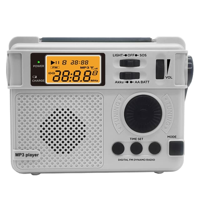 Emergency AM FM-radio Bluetooth Afspiller Håndsvinggenerator PowerBank