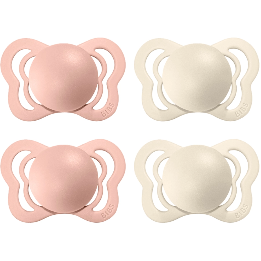 BIBS® Schnuller Couture Ivory  Blush Silikon 0-6 Monate, 4 Stk.