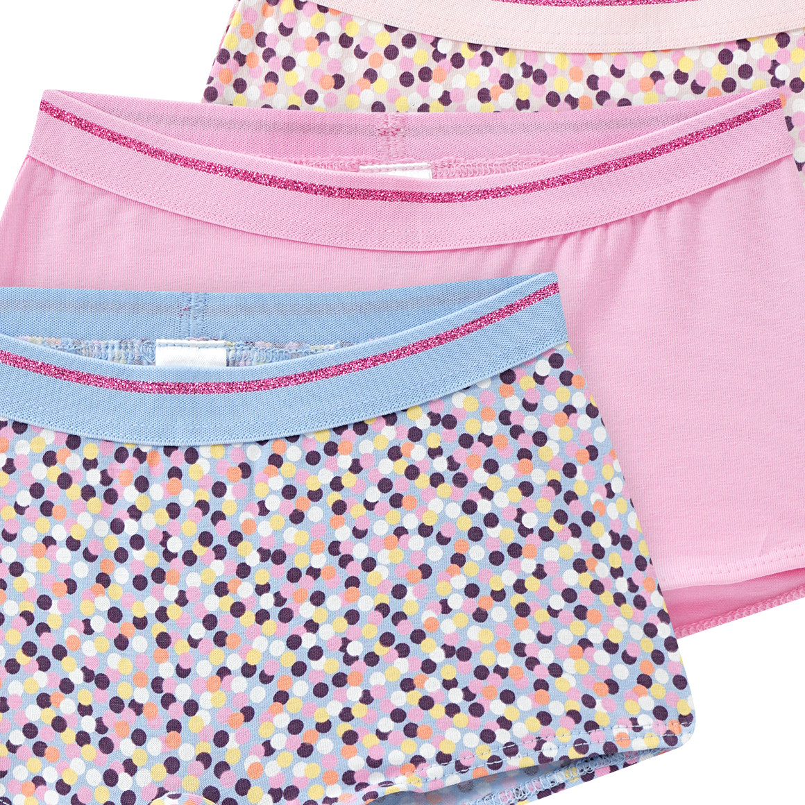 Yigga 3 Mädchen Pantys mit Bio-Baumwolle hellblau / rosa / zartrosa