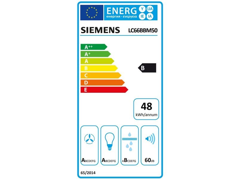 Siemens Wandhaube LC66BBM50 3   intensiv Stufen Effiziente Beseitigung von Fett, Geruch und Dampf aus der Küchenluft